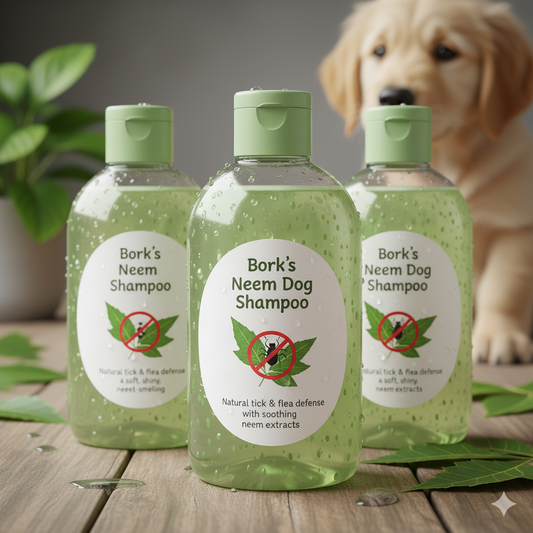 Bork’s Neem Dog Shampoo – Natural tick & flea defense with soothing neem extracts