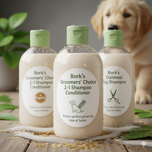 Bork's Groomers’ Choice 2-in-1 Shampoo Conditioner - Parlor-perfect grooming, now at home (⭐ Flagship)